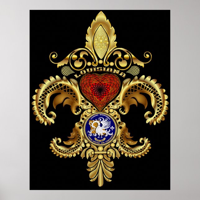 Póster Louisiana Fleur De Lis Bicentennial (Frente)