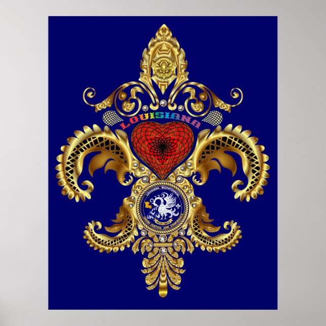 Póster Louisiana Fleur De Lis Bicentennial (Frente)