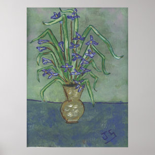 Póster Louisiana Irises En Un Jarrón
