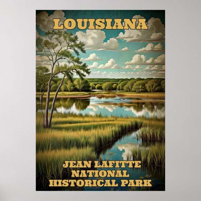 Póster Louisiana Jean Laffite Parque histórico nacional 3 (Frente)