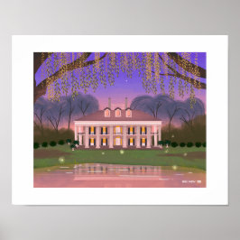 Póster Louisiana Southern Mansion House Art Print