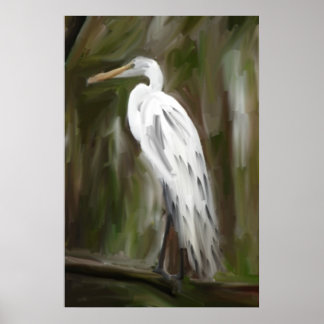 Póster Louisiana Swamp Crane