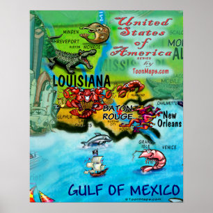 Póster Louisiana USA