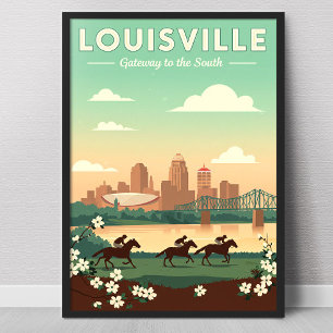 Póster Louisville Kentucky Antiguo