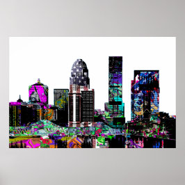 Póster Louisville, Kentucky en graffiti