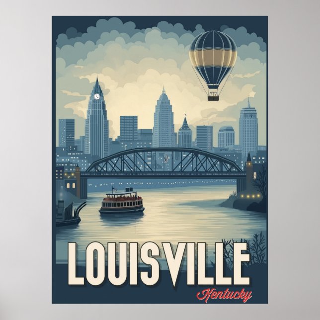 Póster Louisville, Kentucky - Impresionantes vistas a la  (Frente)