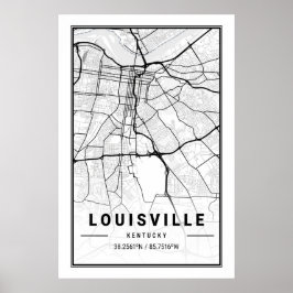 Póster Louisville Kentucky USA City Travel City Map