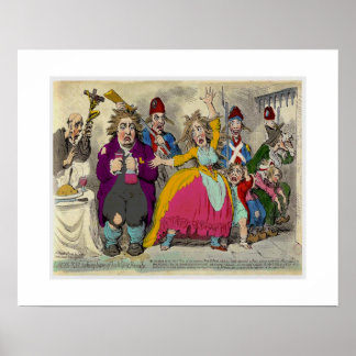 Póster Louix XV1 tomando licencia de su esposa y su famil