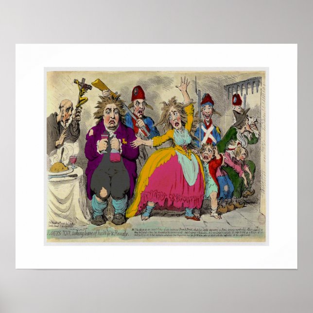 Póster Louix XV1 tomando licencia de su esposa y su famil (Frente)