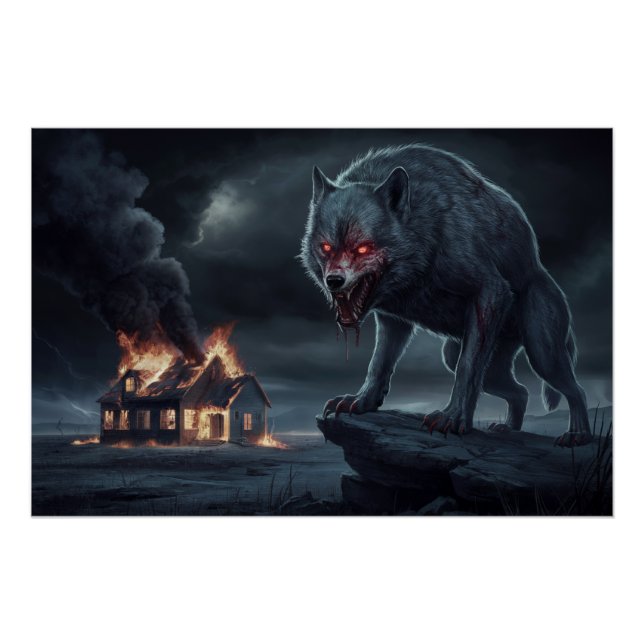 Poster Loup Feu 03 (Anverso)