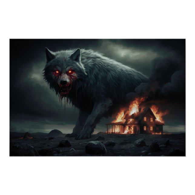 Poster Loup Feu 04 (Anverso)