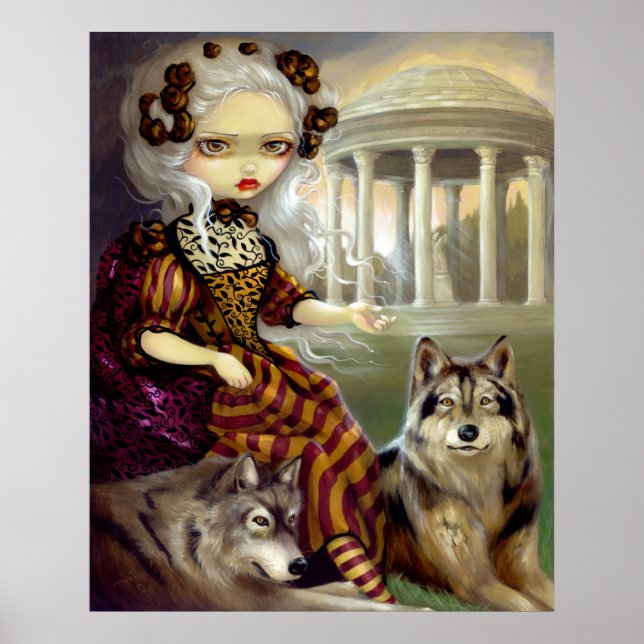 Póster Loup-Garou: Le Temple ART PRINT rococo wolf gothic (Frente)