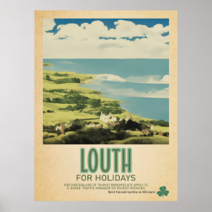 Póster Louth Ireland, anuncio de viaje retro irlandés