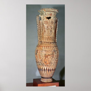 Póster Loutrophoros que representa una esfinge