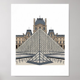 Póster Louvre Museum Paris Pyramid Poster