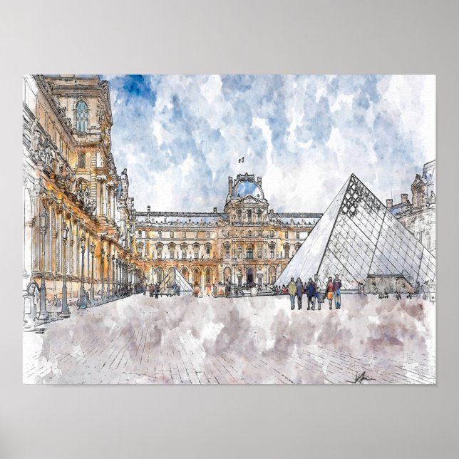 Póster Louvre París (Frente)