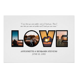 Póster LOVE 4 Foto Cita simple moderna