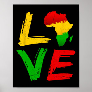 Póster Love Africa Black History Month African American J