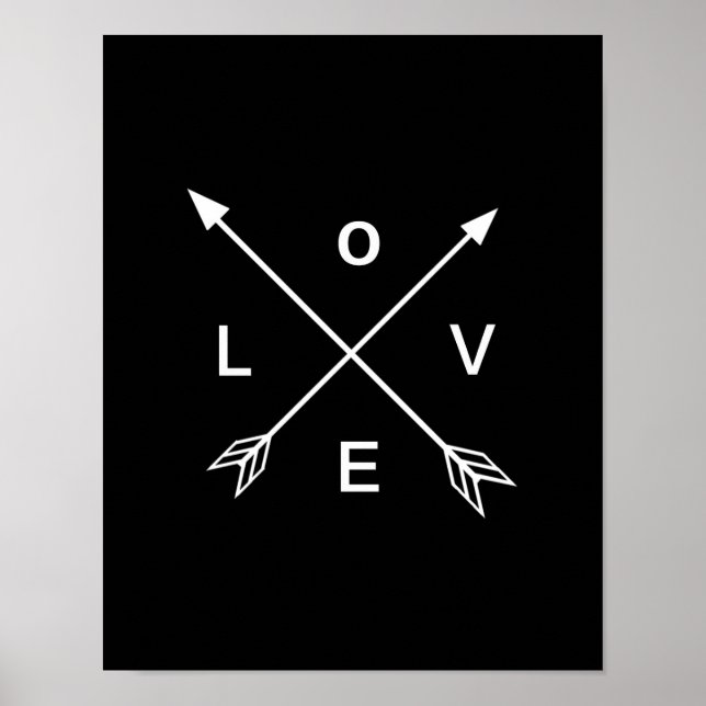 Póster Love Arrow Black and White Poster Wall Art (Frente)