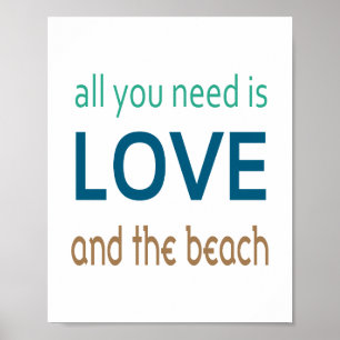 Póster Love Beach Poster (standard picture frame size)