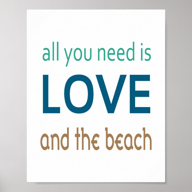 Póster Love Beach Poster (standard picture frame size) (Frente)