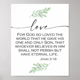 Póster Love Bible Verse from John 3:16