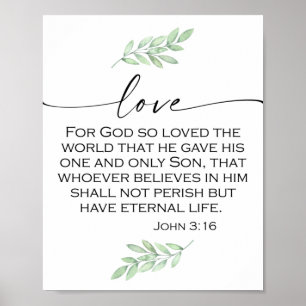 Póster Love Bible Verse from John 3:16