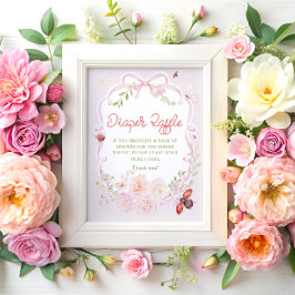 Póster Love Bug Bow Girl Diaper Raffle