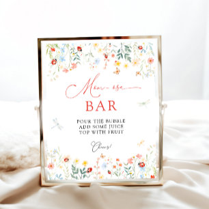 Póster Love Bug Garden Baby Shower Mom-osa Bar