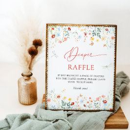 Póster Love Bug Garden Wildflower Diaper Raffle