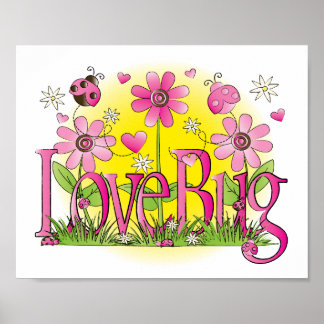 Póster Love Bug Lady Bug Girls Room Wall Art