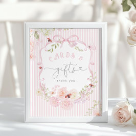 Póster Love Bug Pink Bow Cards and gifts Baby Shower