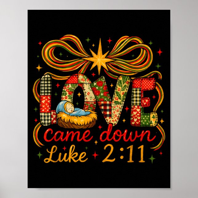 Póster Love Came Down Luke 2_11 Patchwork Christmas  (Frente)