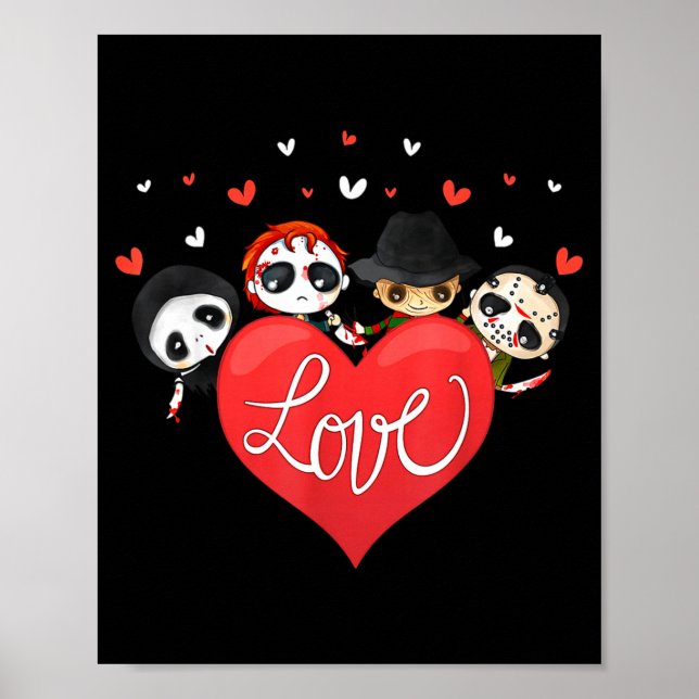 Póster Love Candy Heart Cute Killer Horror Movie Anti Val (Frente)
