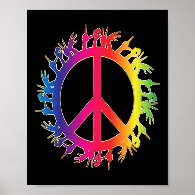 Póster Love Deaf Peace Sign Language Hand Talking Teacher (Frente)