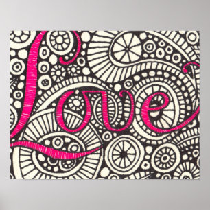 Póster Love Doodle Art Print