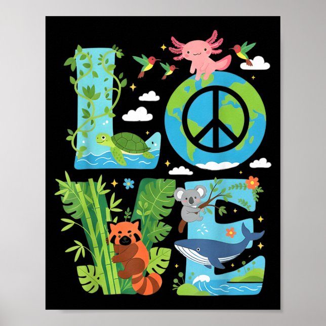 Póster Love earth day 2026 animal lovers environmental me (Frente)