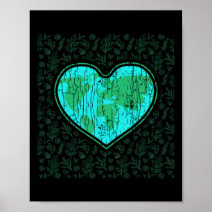 Póster Love Earth Funny Earth's Day Save Our Planet Graph