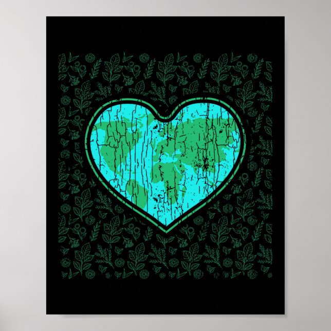 Póster Love Earth Funny Earth's Day Save Our Planet Graph (Frente)