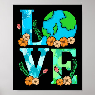 Póster Love Earth Planet Save Earth's Day Graphic