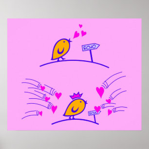 Póster LOVE ECHO - Aves cómicas Tweetlercools 3