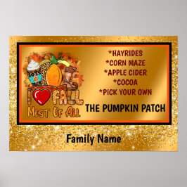 Póster Love Fall Personalizar de otoño texto y color