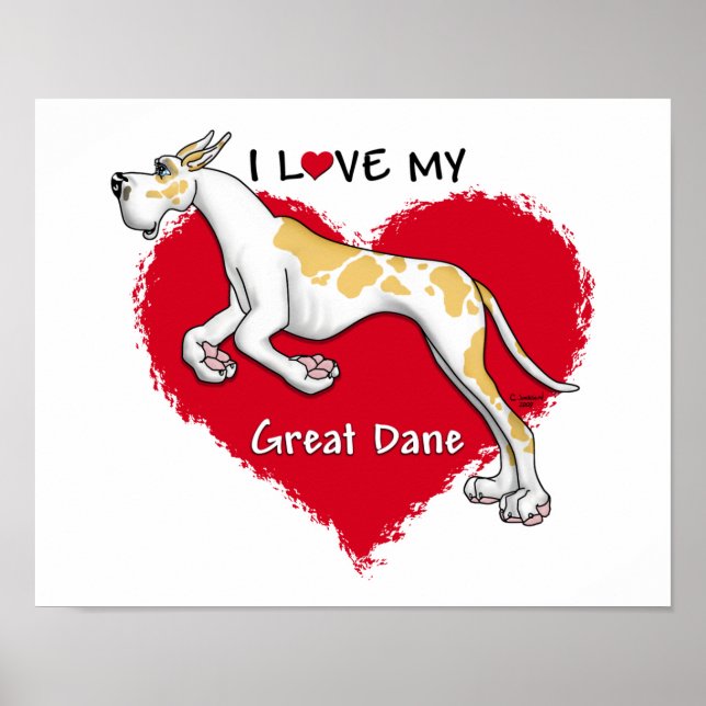 Póster Love Fawnequin Great Dane (Frente)