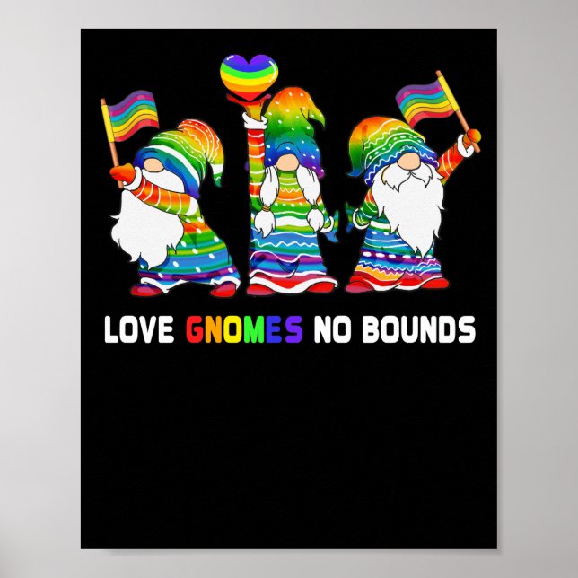 Póster Love Gnomes No Bounds LGBT Community Gay Pride (Frente)