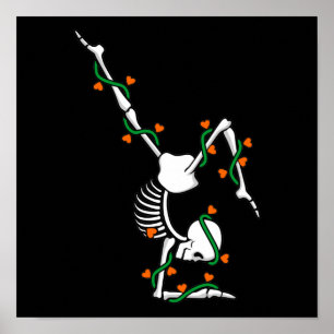 Póster Love Gymnastics Skeleton Gymnast Gymnastic Lover G