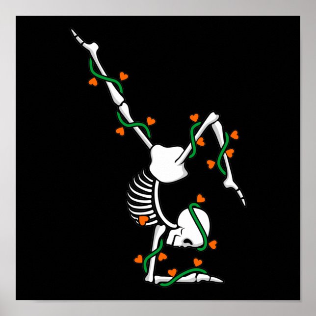 Póster Love Gymnastics Skeleton Gymnast Gymnastic Lover G (Frente)