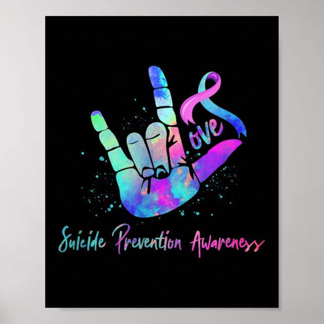 Póster Love Hand Sign Suicide Prevention Awareness Week S (Frente)