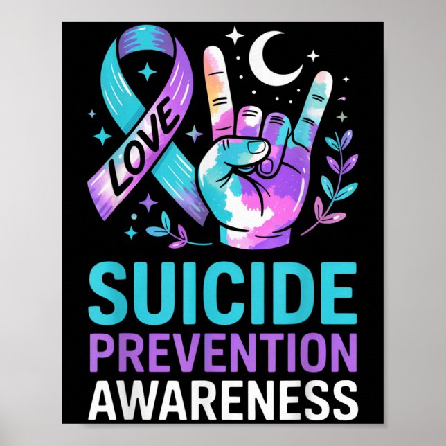 Póster Love Hand Sign Suicide Prevention Awareness Week S (Frente)
