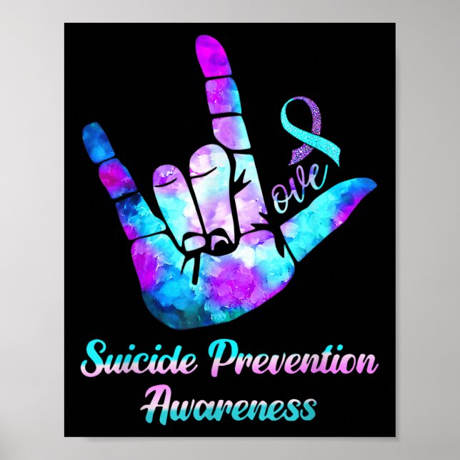 Póster Love Hand Sign Suicide Prevention Awareness Week S (Frente)