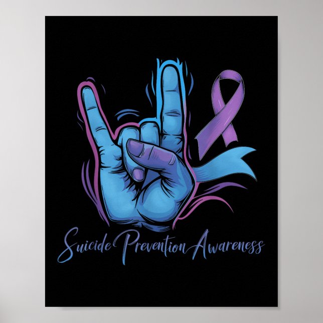 Póster Love Hand Sign Suicide Prevention Awareness Week S (Frente)